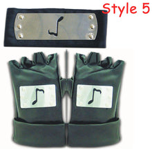 Load image into Gallery viewer, 5 Styles Naruto Hatake Kakashi Cosplay Leaf Village Headband and Gloves 