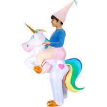 Load image into Gallery viewer, Inflatable Rainbow Tail Unicorn Cosplay Costume Halloween Christmas Party For Adults and Kids