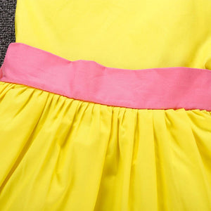 Kid's Beauty and the Beast Costume Princess Belle Costumes Cotton Yellow Dress With Accessories