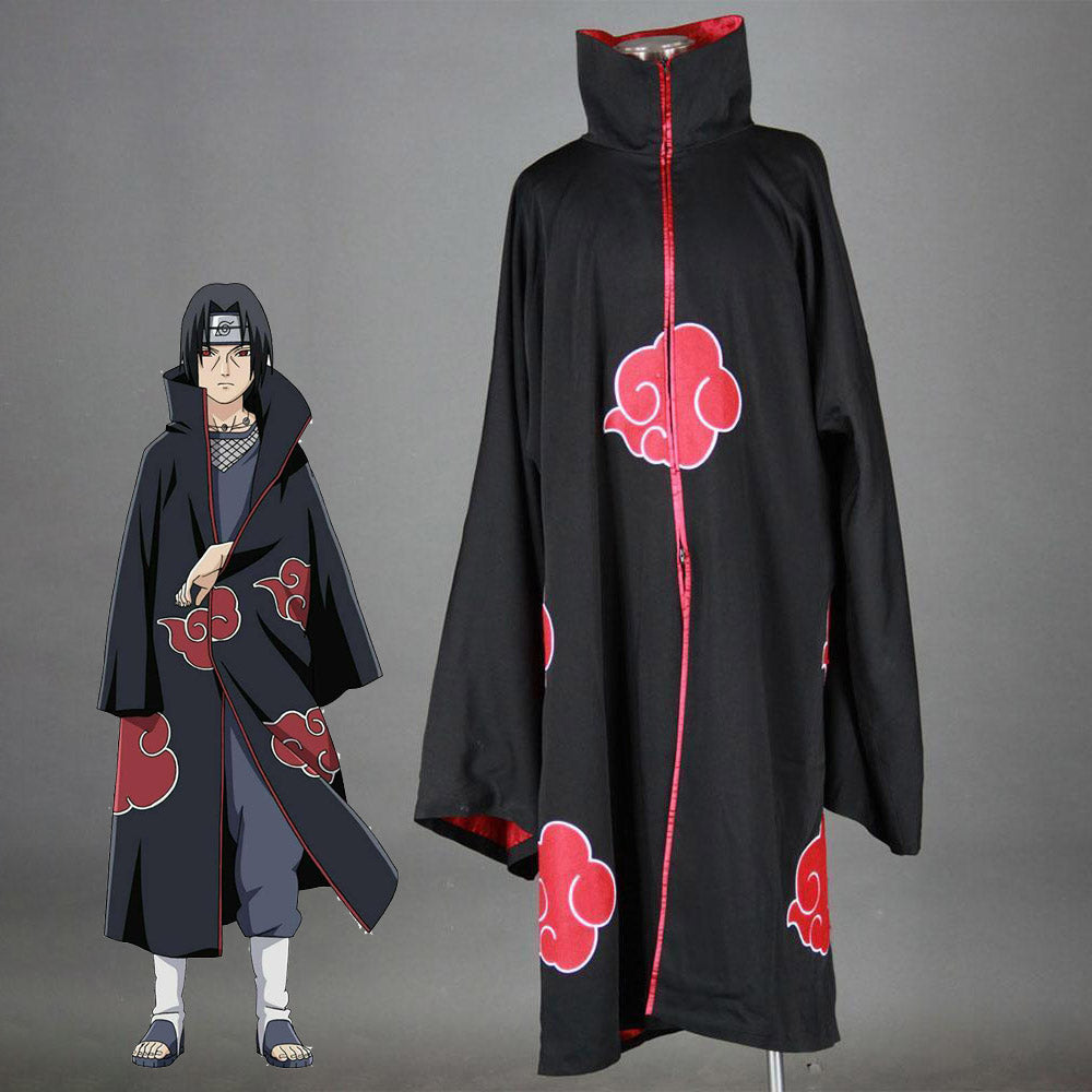 Men and Kids Naruto Akatsuki Uchiha Itachi Robe Cloak Coat Cosplay – Jolly  Costume
